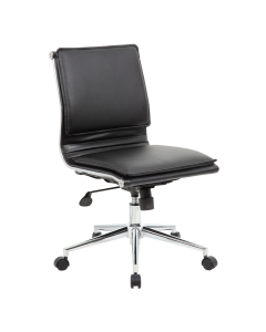 Boss B456C-BK Elegant Design LeatherPlus Mid-Back Office Task Chair