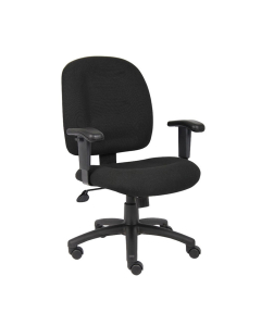 Boss B495-BK Ergonomic Chenille Fabric Mid-Back Task Chair