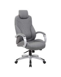 Boss CaressoftPlus Stitched High-Back Executive Office Chair (Shown in Grey)