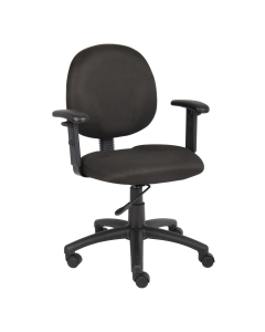 Boss Ergonomic Mid-Back Fabric Task Chair, Black