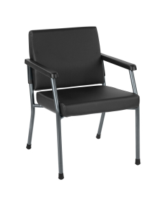 Office Star Big & Tall 300 lb Antimicrobial Fabric Guest Chair, Black