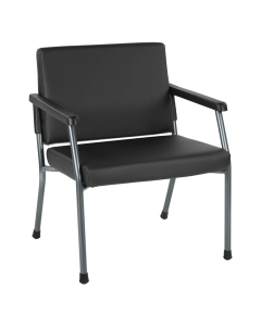 Office Star Big & Tall 400 lb Antimicrobial Fabric Guest Chair, Black