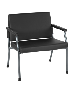Office Star Big & Tall 500 lb Antimicrobial Fabric Guest Chair, Black