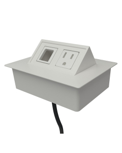 Glenbeigh Power Outlet & Open Data Port Pop-Up Power Module 72" Cord (Shown in White)