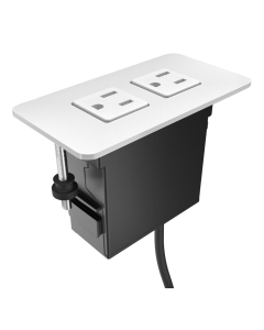 Mini-Tap 2-Power Outlet Plastic Hidden Mount Power Module 72" Cord (Shown in White)