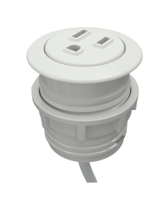 Pepper Power Outlet Hole Mount Power Module 72" Cord (Shown in White)
