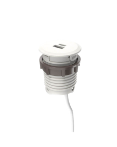 Salt USB-A+C Charging Port Hole Mount Power Module 72" Cord (Shown in White)