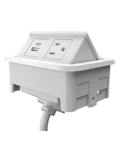 Nacre Power Outlet, USB-A & USB-C Charging Port Pop-Up Power Module 72" Cord (Shown in White)