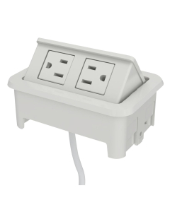 Nacre 2-Power Outlet Pop-Up Power Module 72" Cord (Shown in White)