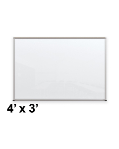 Best-Rite Visionary Glossy White 4' x 3' Aluminum Trim Magnetic Glass Whiteboard