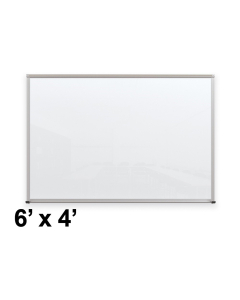 Best-Rite Visionary Glossy White Aluminum Trim Magnetic Glass Whiteboard