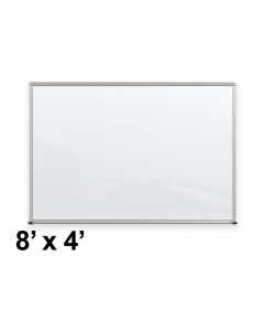 Best-Rite Visionary Glossy White 8' x 4' Aluminum Trim Magnetic Glass Whiteboard