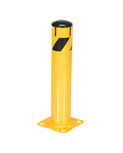 Vestil 4.5" Round Removable Plastic Cap Steel Pipe Bollard Post with Chain Slots