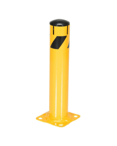 Vestil 5.5" Round Removable Plastic Cap Steel Pipe Bollard Post with Chain Slots