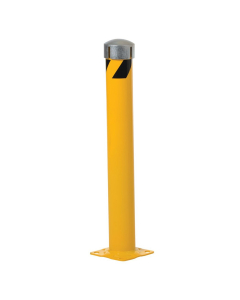 Vestil 4.5" Round Removable Bolt-On Cap Steel Pipe Bollard Post with Chain Slots