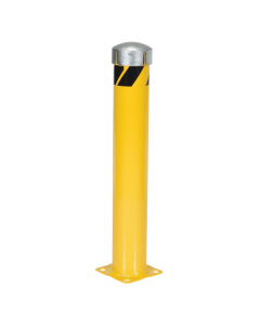 Vestil 5.5" Round Removable Bolt-On Cap Steel Pipe Bollard Post with Chain Slots