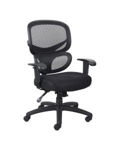 Boss B6338 Ergonomic Mesh-Back Fabric Mid-Back Task Chair (Shown in Standard Model)