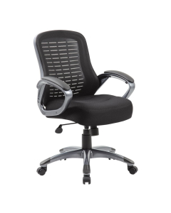 Boss B6756-BK Mesh-Back Fabric High-Back Task Chair