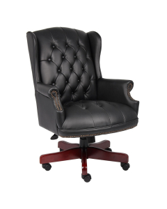 Boss B800 Traditional Wingback Button-Tufted Wood Executive Office Chair (Shown in Black)