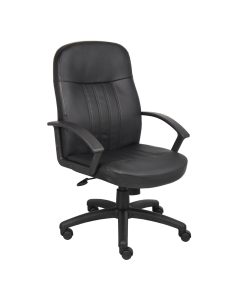 Boss B8106 LeatherPlus Mid-Back Executive Office Chair