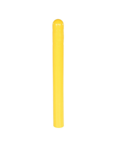 Vestil 4" Round LDPE Bollard Cover Post Protector Sleeve, Yellow