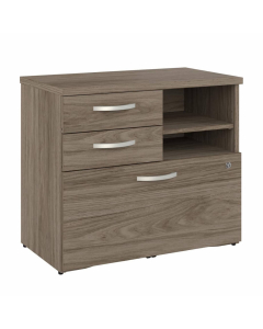 Bush Business Furniture Hybrid 30" W Low Storage File Cabinet Return, Assembled, Hickory