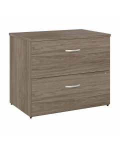 Bush Business Furniture Hybrid 36" W 2-Drawer Lateral File Cabinet, Assembled, Hickory
