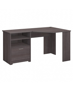 Bush Furniture Cabot 60" W Corner Desk with Storage (Shown in Dark Grey)