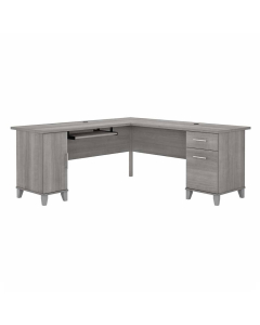 Bush Furniture Somerset 72" W L-Shaped Office Desk with Storage (Shown in Light Grey)