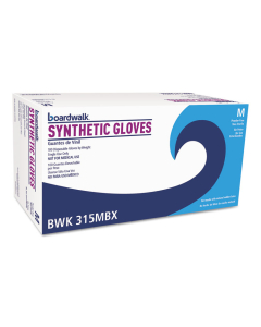 Boardwalk Powder-Free Synthetic Vinyl Gloves, Medium, Beige, 4 mil, 100/Pair