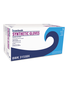 Boardwalk Powder-Free Synthetic Vinyl Gloves, Small, Cream, 4 mil, 100/Pack