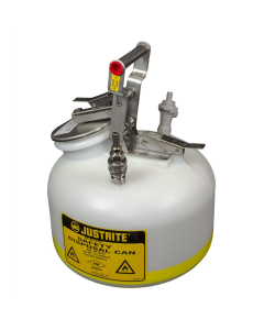 Justrite BY12752 Polyethylene 2 Gallon Disposal Safety Can, 3/8" Poly/SS Fitting 