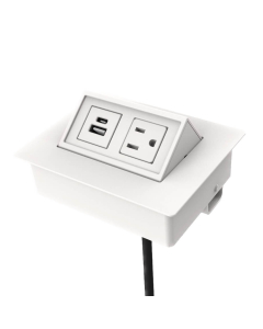 Glenbeigh Power Outlet & 1-USB-A+C Charging Port Pop-Up Power Module 72" Cord (Shown in White)