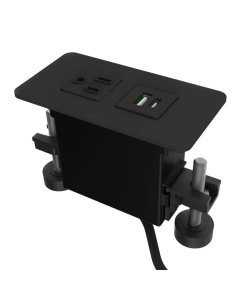 Mini-Tap Power Outlet & 1-USB-A+C Charging Port Plastic Clamp Mount Power Module 72" Cord (Shown in Black)