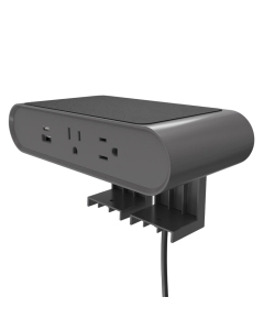 Dubbel 2-Power Outlet & 2-USB Charging Port Edge Mount Power Module 108" Cord (Shown in Grey)