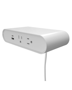 Trippel 2-Power Outlet, 2-USB Charging Port & Qi Wireless Charging Pad Table Top Power Module 108" Cord (Shown in White)