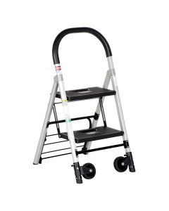 Vestil 37" H 2-Step Aluminum Ladder Cart 300 lb Load
