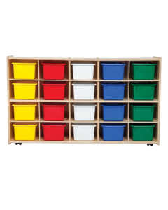 Wood Designs Contender Mobile 20 Tray Storage Unit with Trays (Shown with Assorted Trays)