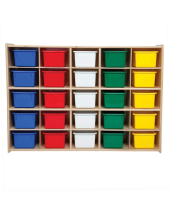 Wood Designs Contender 25 Tray Storage Unit with Trays, Assembled (Shown in with Assorted Trays)