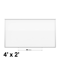 Quartet Silhouette 4' x 2' Total Erase Surface Silver Aluminum Frame Whiteboard