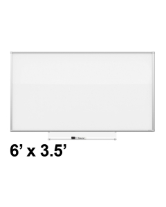 Quartet Silhouette 6' x 3.5' Total Erase Surface Silver Aluminum Frame Whiteboard