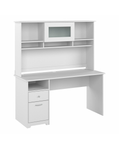 Bush Furniture Cabot 60" W Computer Desk with Hutch (Shown in White)