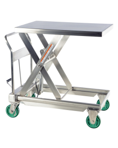 Vestil 1100 lb Load 23.5" x 35.5" Manual Hydraulic Stainless Steel Elevating Lift Cart