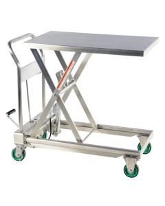 Vestil 550 lb Load 19.5" x 31.5" Manual Hydraulic Stainless Steel Elevating Lift Cart