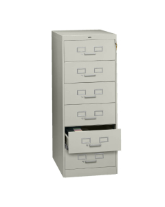 Tennsco 6-Drawer 28" Deep Card File Cabinet