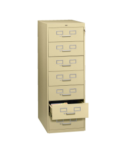 Tennsco 7-Drawer 28" Deep Card File Cabinet (Shown in Sand)
