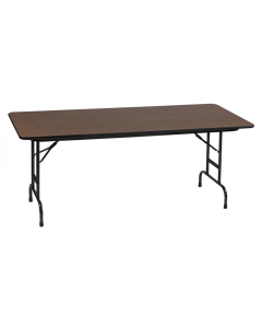 Correll 96" W x 30" D Height Adjustable 17" - 27" Rectangular 0.75" High Pressure Top Folding Table (Shown in Walnut)