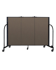 Screenflex Freestanding 48" H Mobile Configurable Fabric Room Dividers (Shown in Walnut)