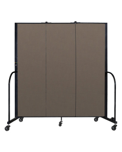 Screenflex Freestanding 72" H Mobile Configurable Fabric Room Dividers (Shown in walnut)