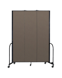 Screenflex Freestanding 96" H Mobile Configurable Fabric Room Dividers (Shown in Walnut)